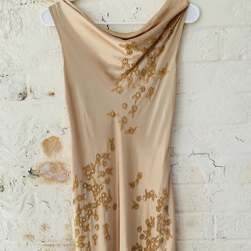 Stenay Gold Beaded Cocktail Formal Long Dress